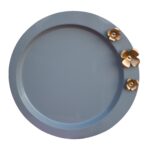 Price and Buy Serving Metal Tray with Steel Golden Flower Design - Image 6