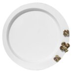 Price and Buy Serving Metal Tray with Steel Golden Flower Design - Image 7