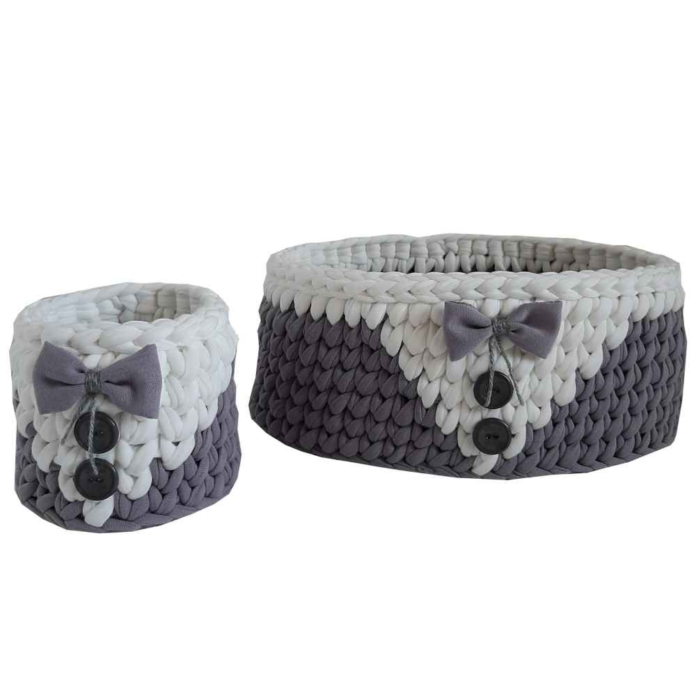 Price and Buy Set of 2 Crochet Storage Baskets Yarn Model Dara