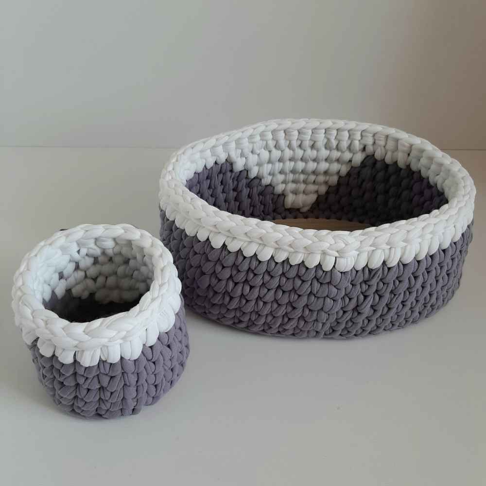Price and Buy Set of 2 Crochet Storage Baskets Yarn Model Dara - Image 3