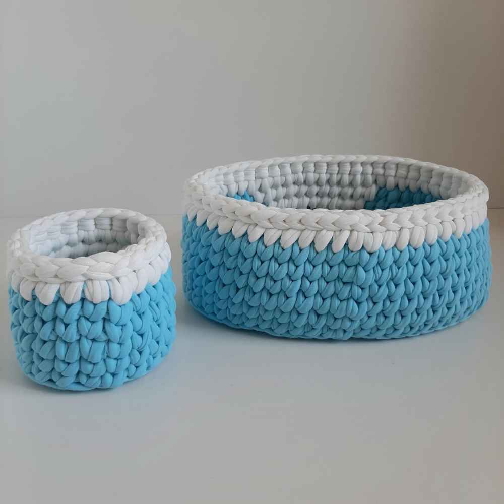 Price and Buy Set of 2 Crochet Storage Baskets Yarn Model Dina - Image 3