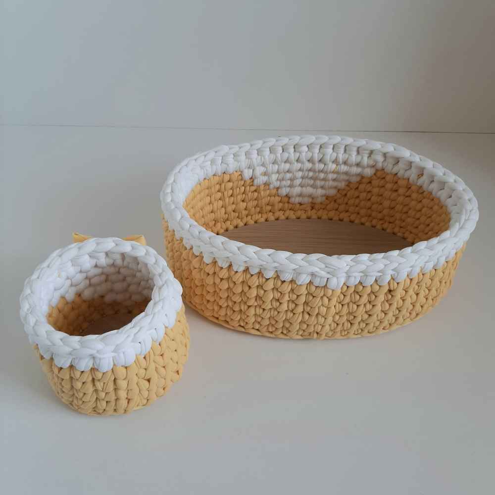 Price and Buy Set of 2 Crochet Storage Baskets Yarn Model Sara - Image 3