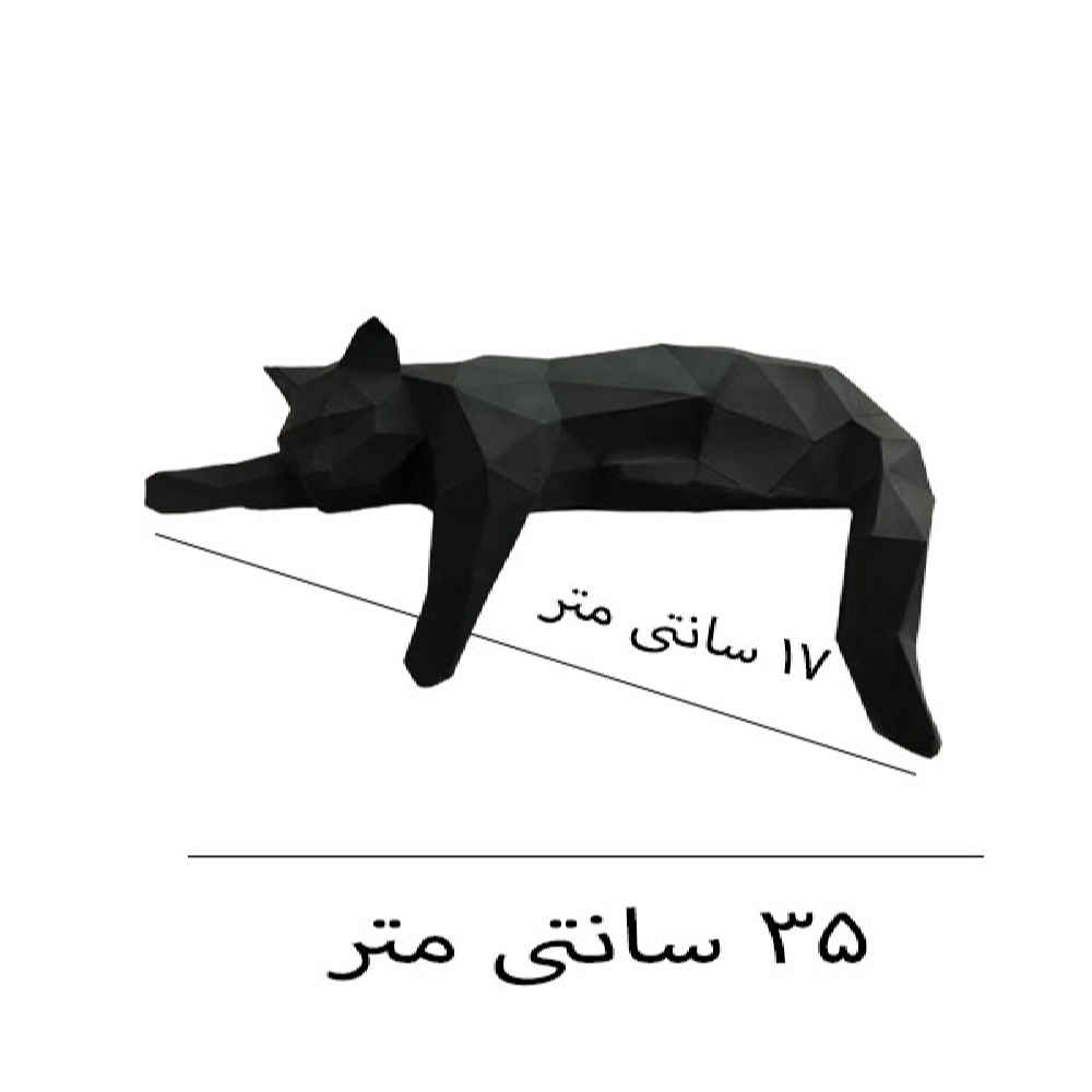 Price and Buy Set of 2 Geometric Black Polyester Cat Cubism Figurines – Abstract Art Sculptures - Image 3