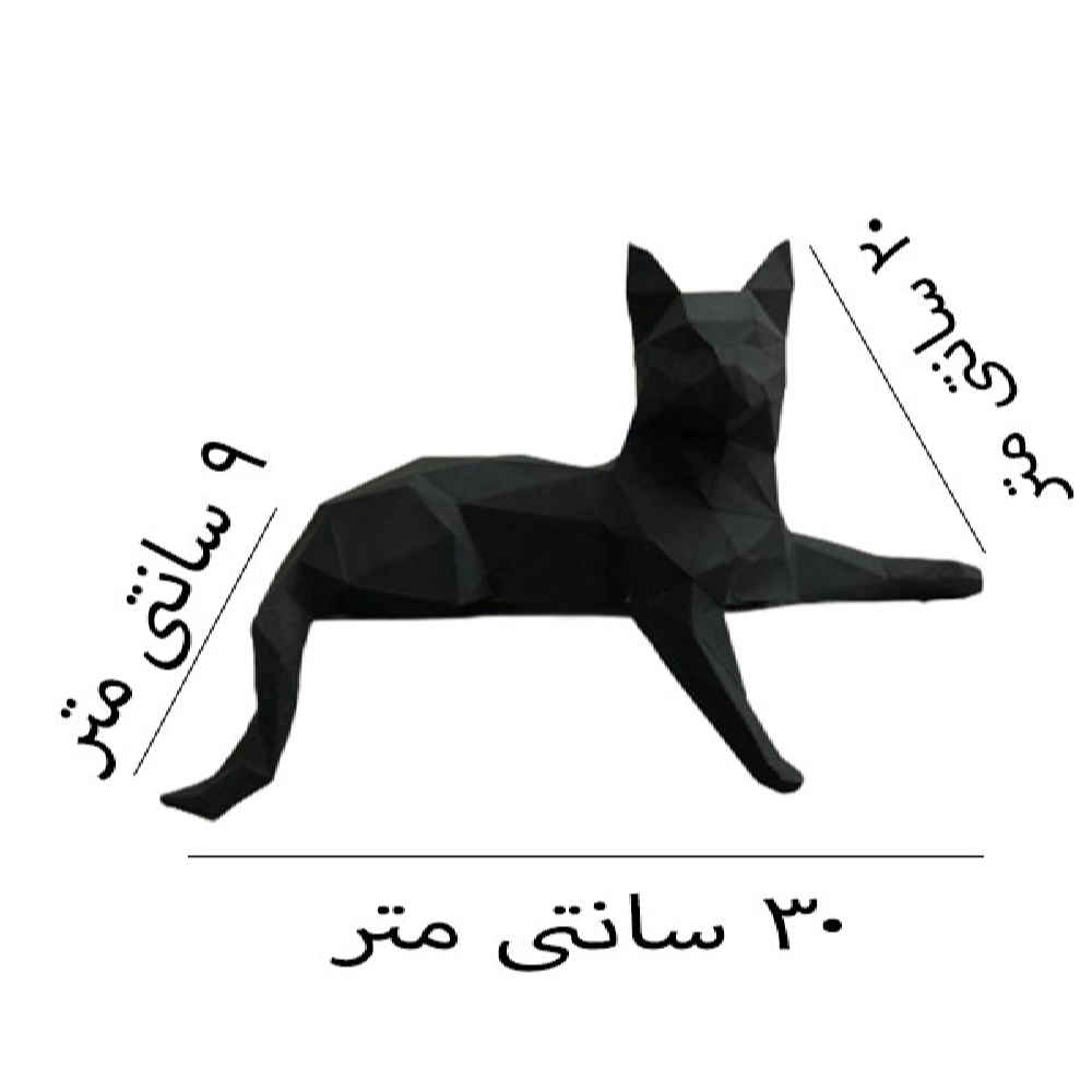 Price and Buy Set of 2 Geometric Black Polyester Cat Cubism Figurines – Abstract Art Sculptures - Image 4