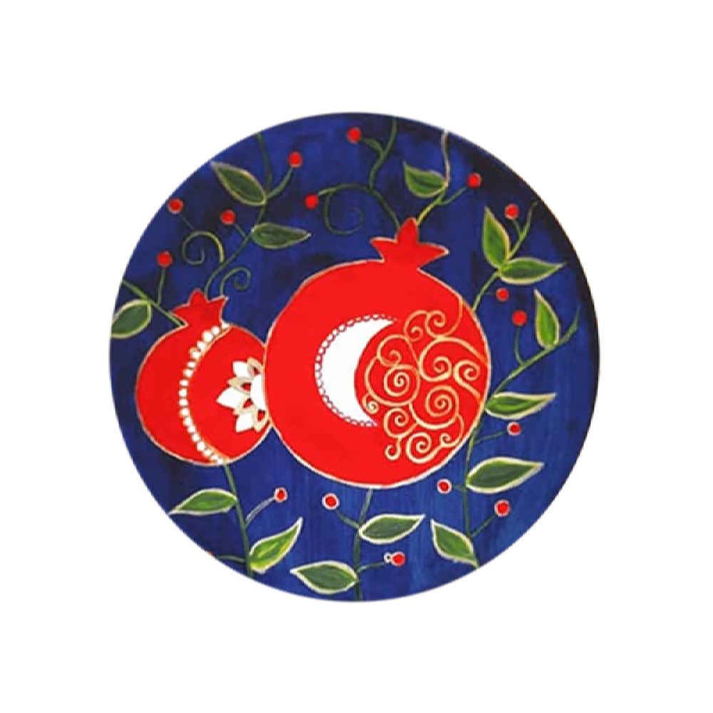 Price and Buy Set of 2 Hand-Painted Decorative Pottery Wall Plate Anar - Image 3
