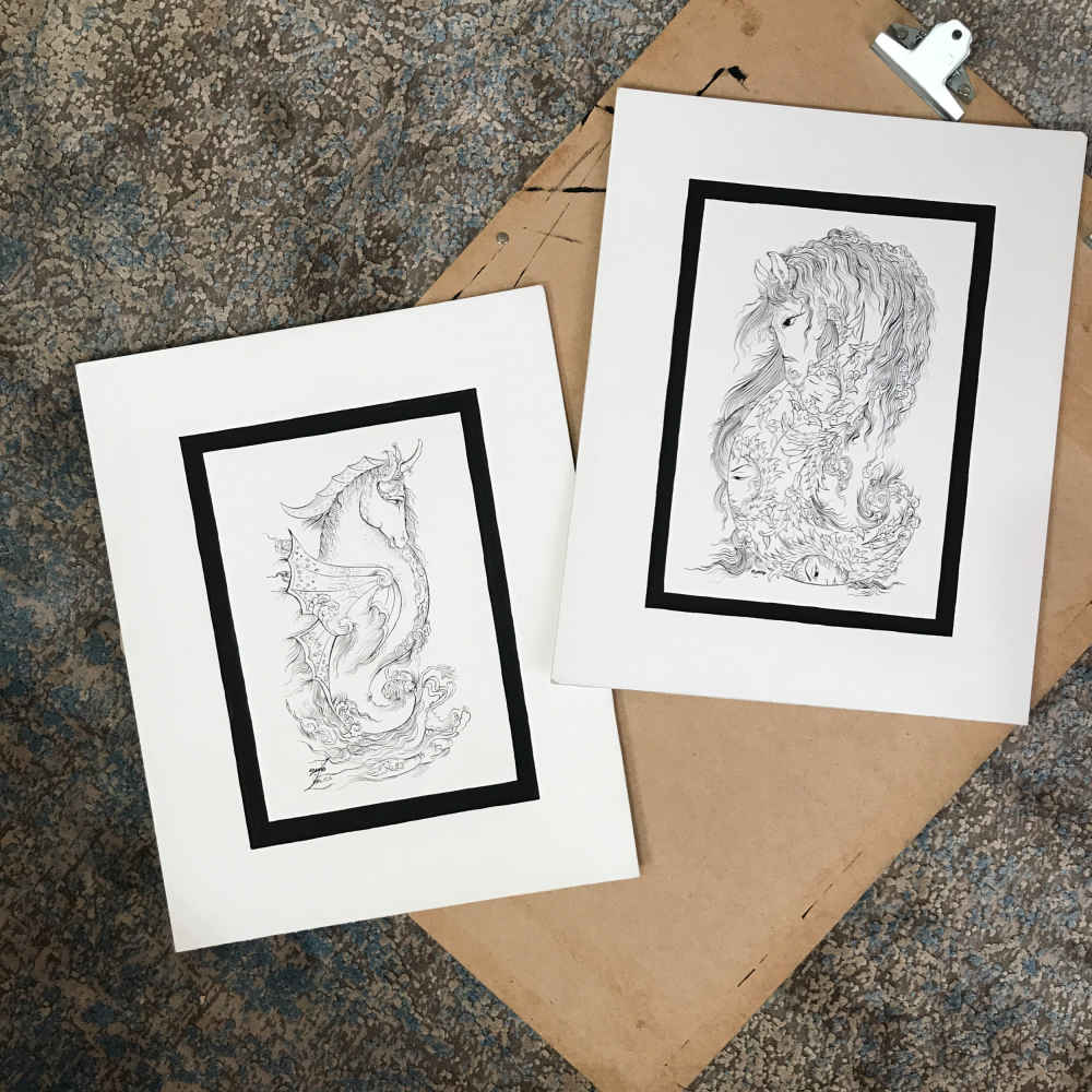 Price and Buy Set of 2 Original Persian Miniature Art Paintings: Watercolor – Horse - Image 3