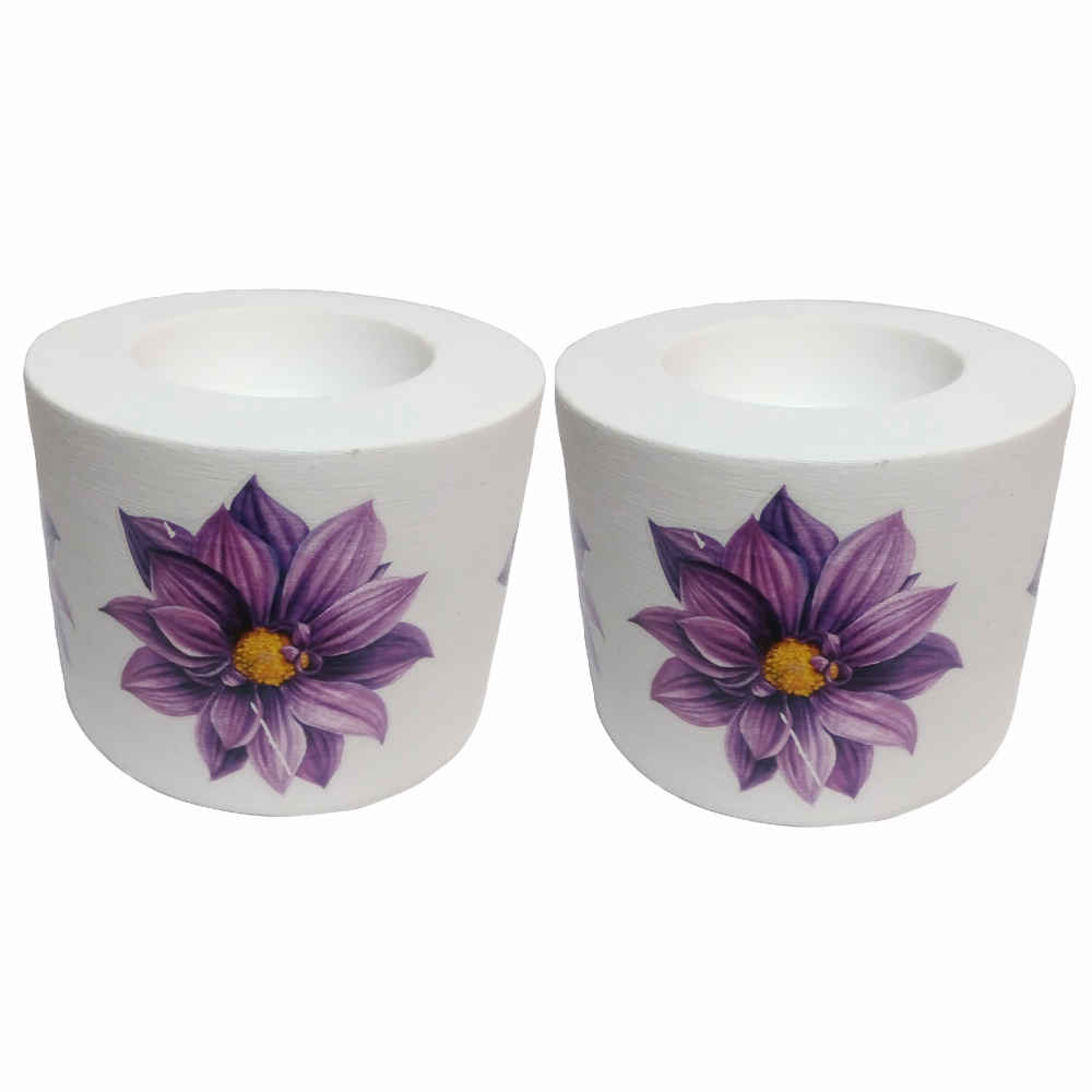 Price and Buy Set of 2 Plaster Tealight Candle Holder Model Flower