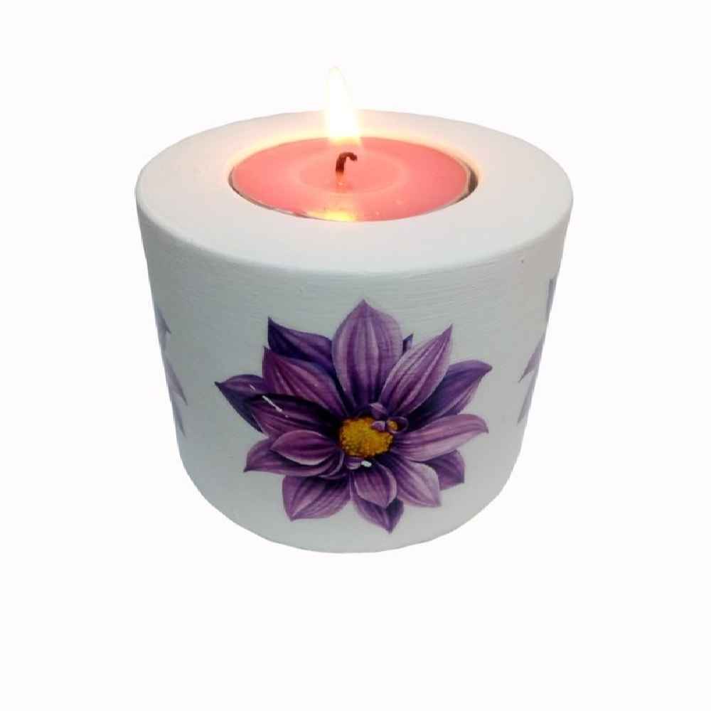 Price and Buy Set of 2 Plaster Tealight Candle Holder Model Flower - Image 3