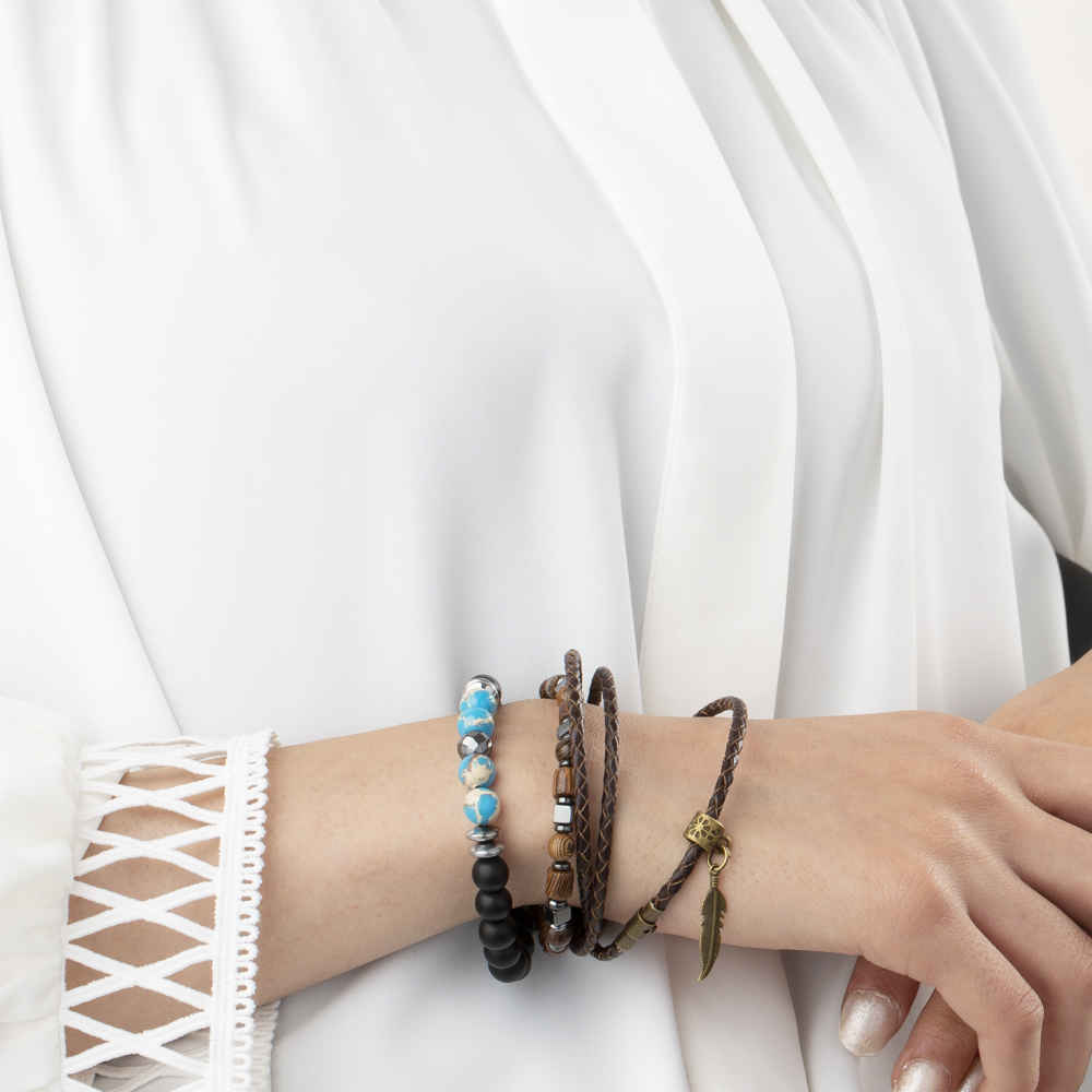 Price and Buy Set of 3 Beaded Bracelets for Men and Women – Nature Collection - Image 4