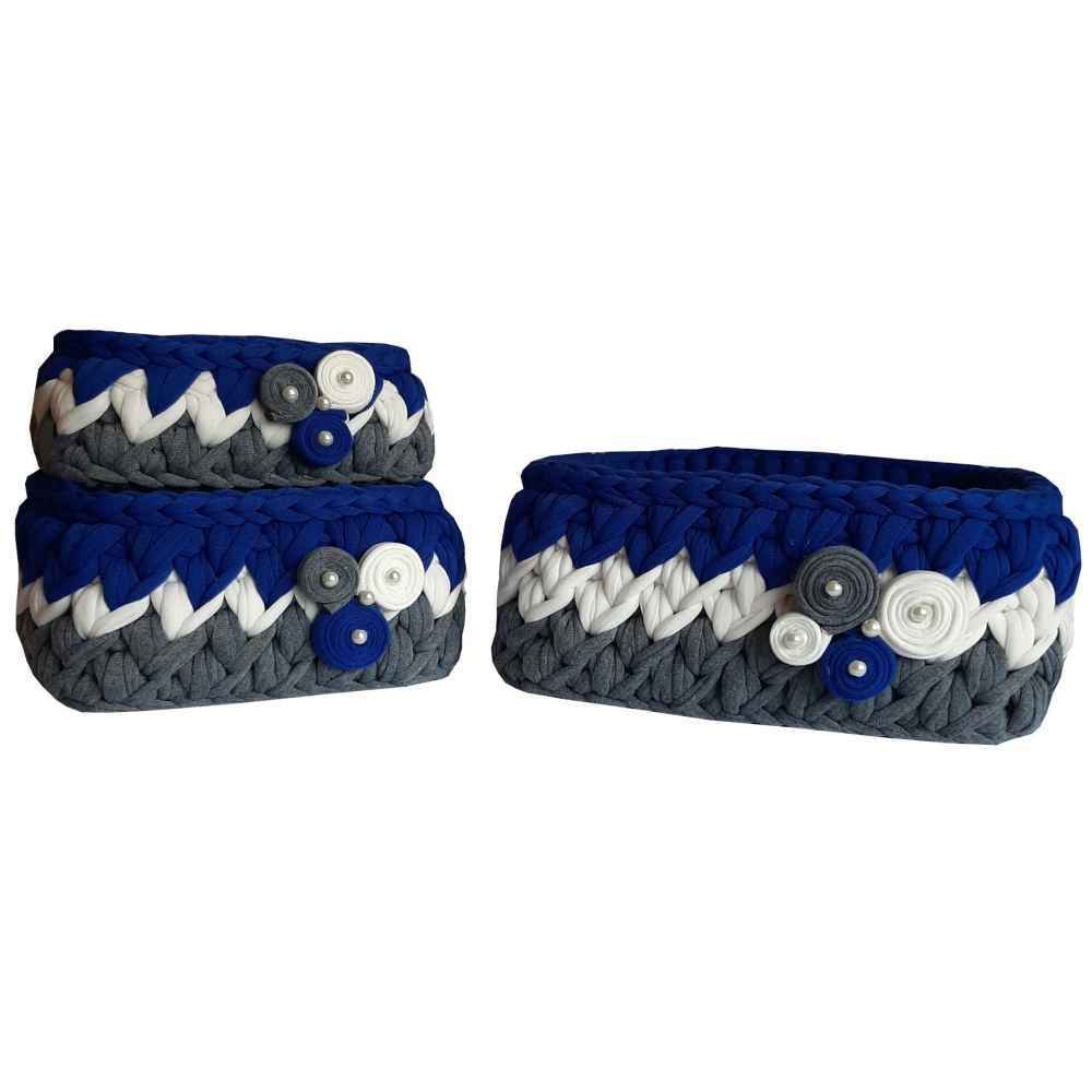 Price and Buy Set of 3 Crochet Storage Baskets Yarn Model Afshin