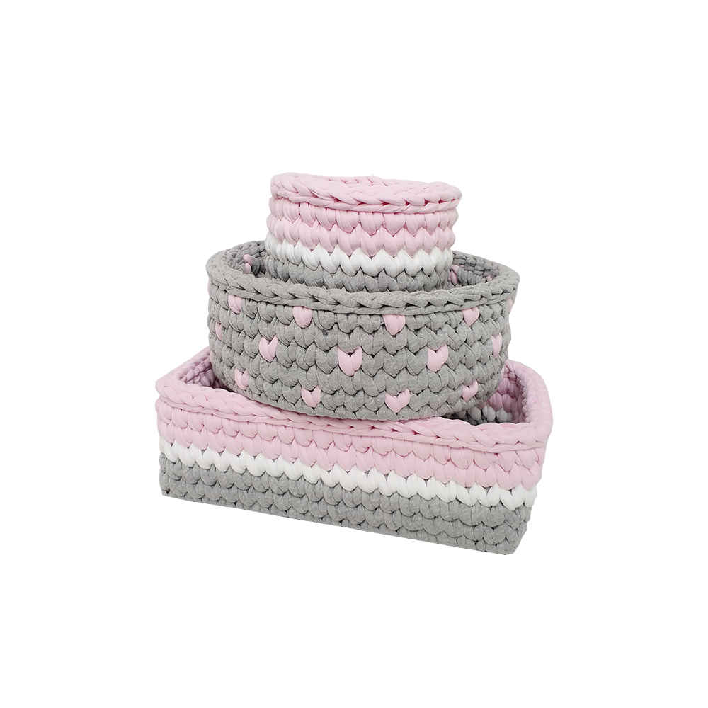 Price and Buy Set of 3 Crochet Storage Baskets Yarn Model Baby