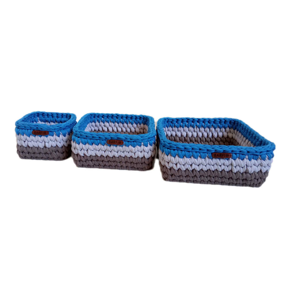 Price and Buy Set of 3 Crochet Storage Baskets Yarn Model Darya
