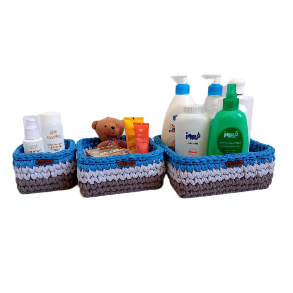 Price and Buy Set of 3 Crochet Storage Baskets Yarn Model Darya - Image 3
