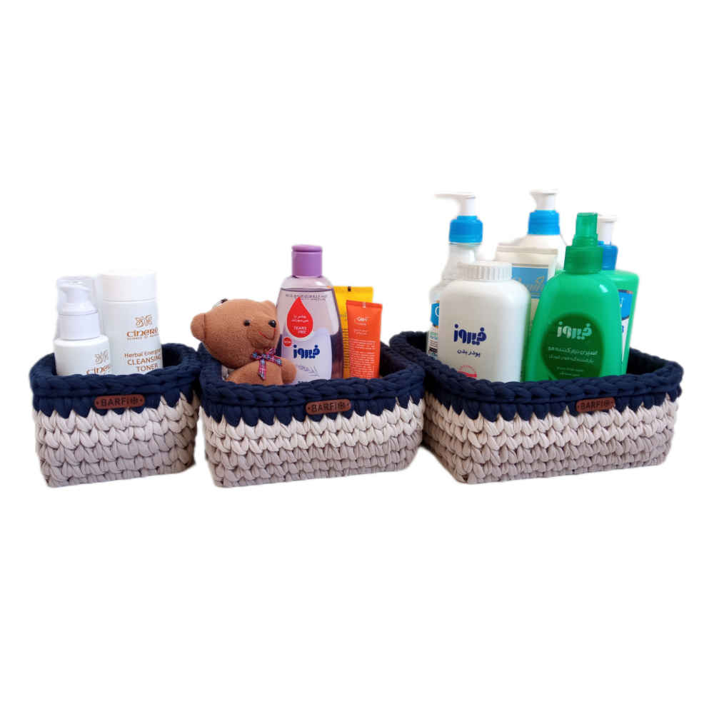 Price and Buy Set of 3 Crochet Storage Baskets Yarn Model Kian - Image 3