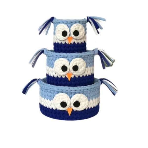 Price and Buy Set of 3 Crochet Storage Baskets Yarn Model Owl_68fce3fd24ab9.jpeg Price and Buy Set of 3 Crochet Storage Baskets Yarn Model Owl
