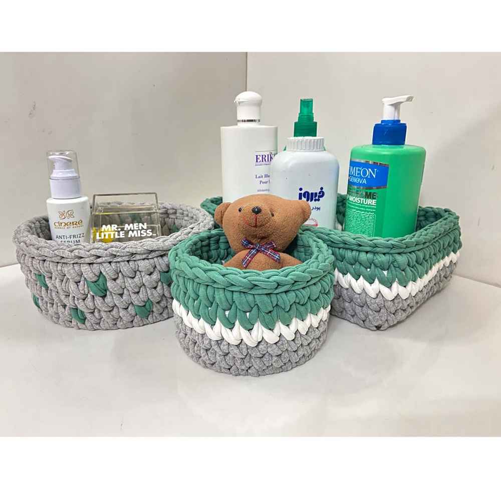 Price and Buy Set of 3 Crochet Storage Baskets Yarn Model Zina - Image 3