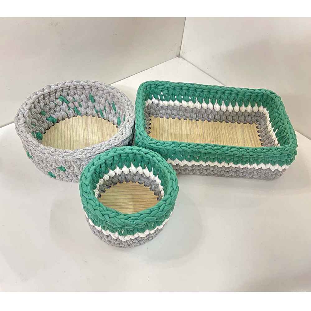 Price and Buy Set of 3 Crochet Storage Baskets Yarn Model Zina - Image 4