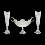 Price and Buy Set of 3 Decorative Persian Filigree Silver Coated Vases & Bowl