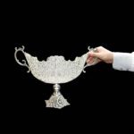 Price and Buy Set of 3 Decorative Persian Filigree Silver Coated Vases & Bowl - Image 6