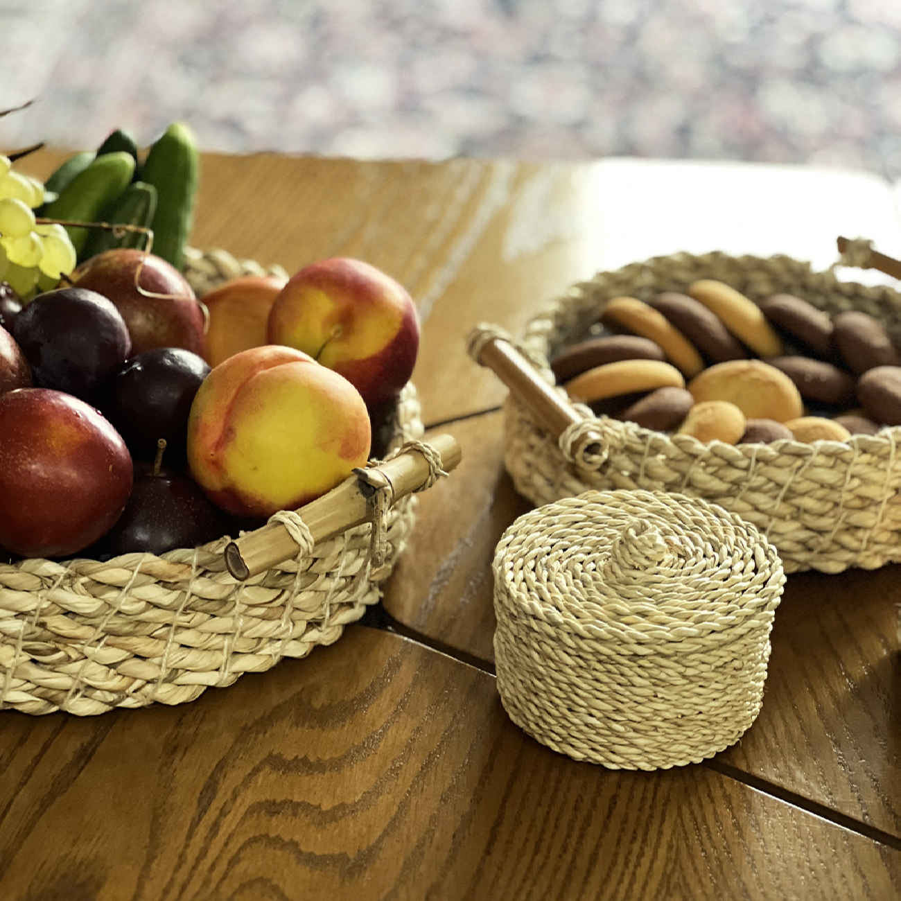Price and Buy Set of 3 Handwoven Basket with Bamboo Handle - Image 3