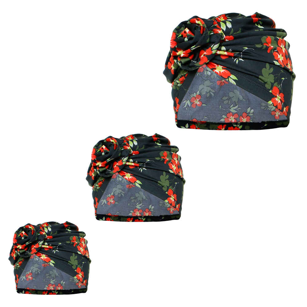Price and Buy Set of 3 Head Scarf Turban Model Flower