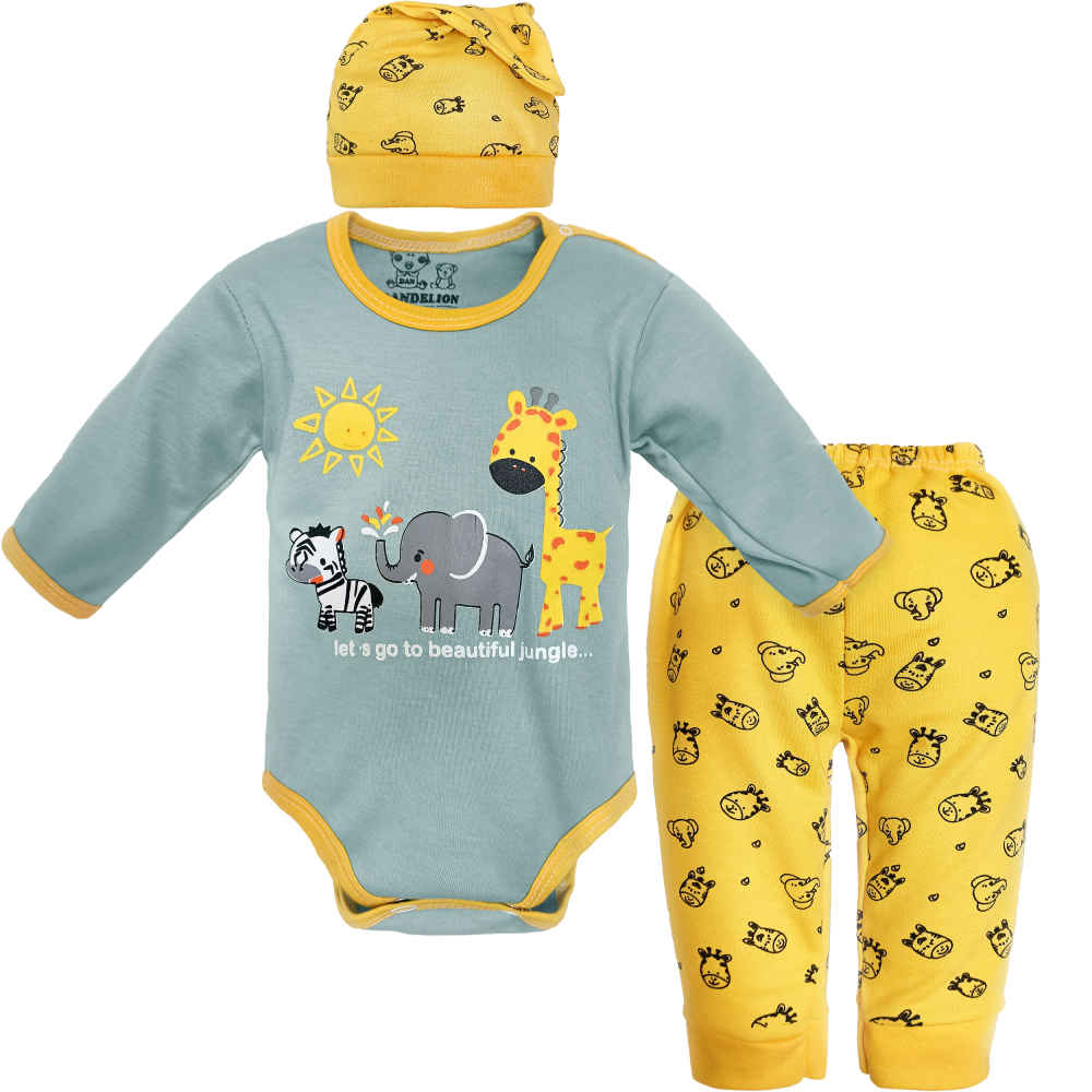 Price and Buy Set of 3 Newborn Baby Clothes Model Jungle_68fc268166a9b.jpeg Price and Buy Set of 3 Newborn Baby Clothes Model Jungle - Image 1
