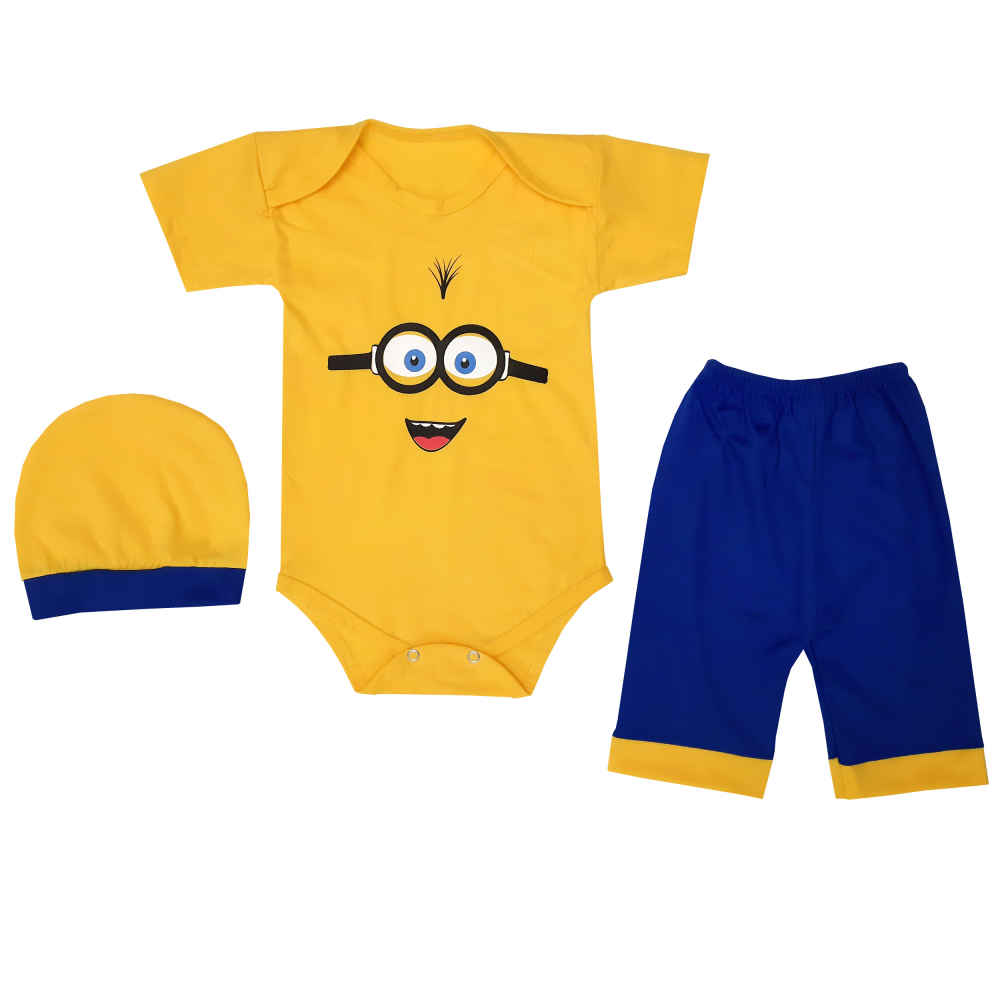 Price and Buy Set of 3 Newborn Baby Clothes Model Minions_68fc26767199f.jpeg Price and Buy Set of 3 Newborn Baby Clothes Model Minions - Image 1