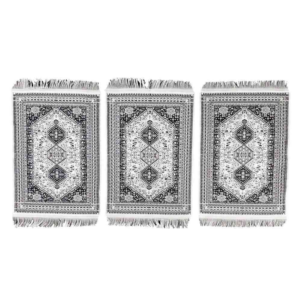 Price and Buy Set of 3 Polyester Fabric Under Plate Mats – Rug Style Model Nafis