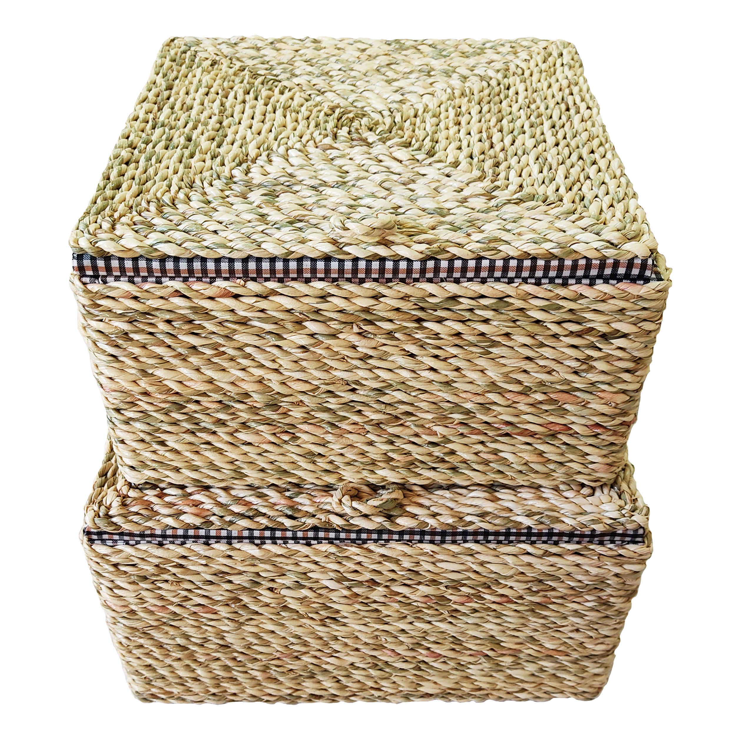 Price and Buy Set of 3 Woven Basket Handwoven with Lid - Image 3