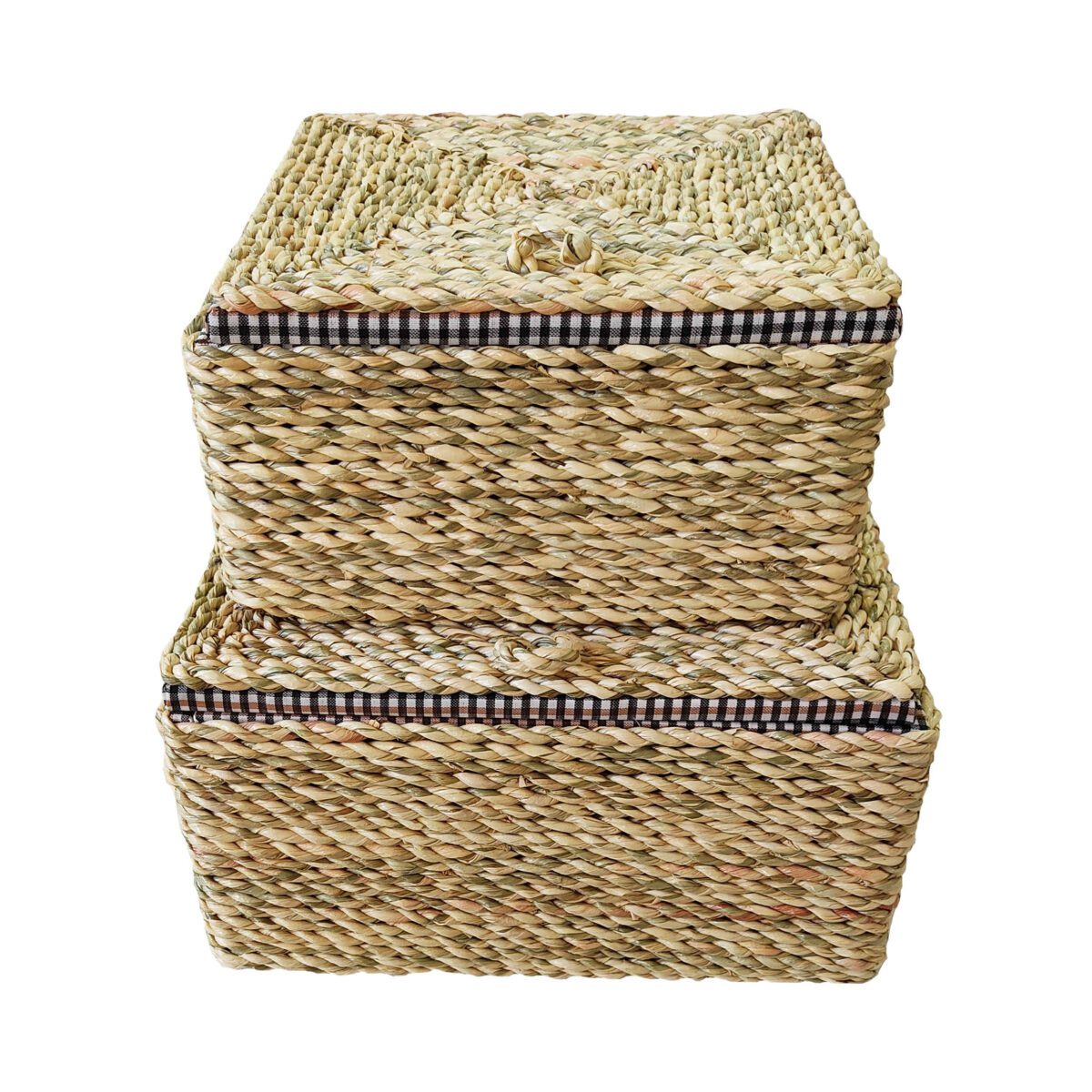 Price and Buy Set of 3 Woven Basket Handwoven with Lid - Image 4