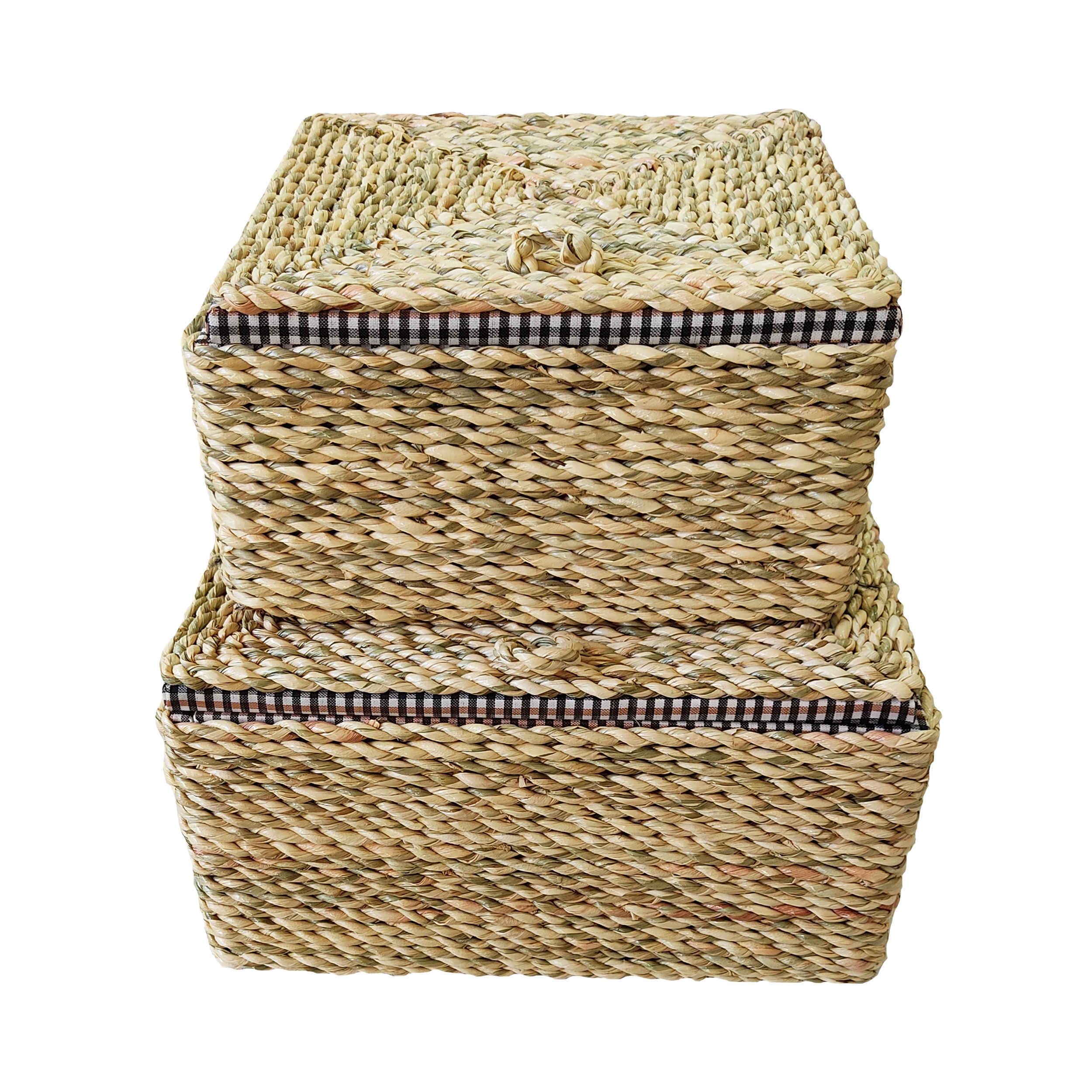 Price and Buy Set of 3 Woven Basket Handwoven with Lid - Image 4