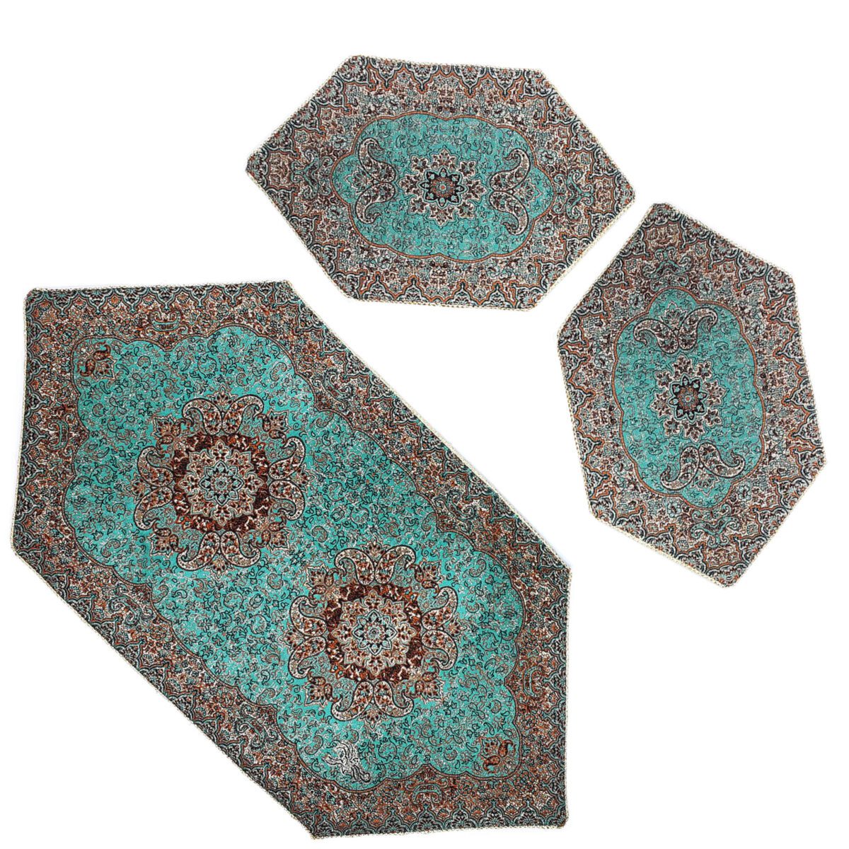 Price and Buy Set of 4 Termeh Tablecloth Luxurious with Persian Paisley Pattern Karmania - Image 5
