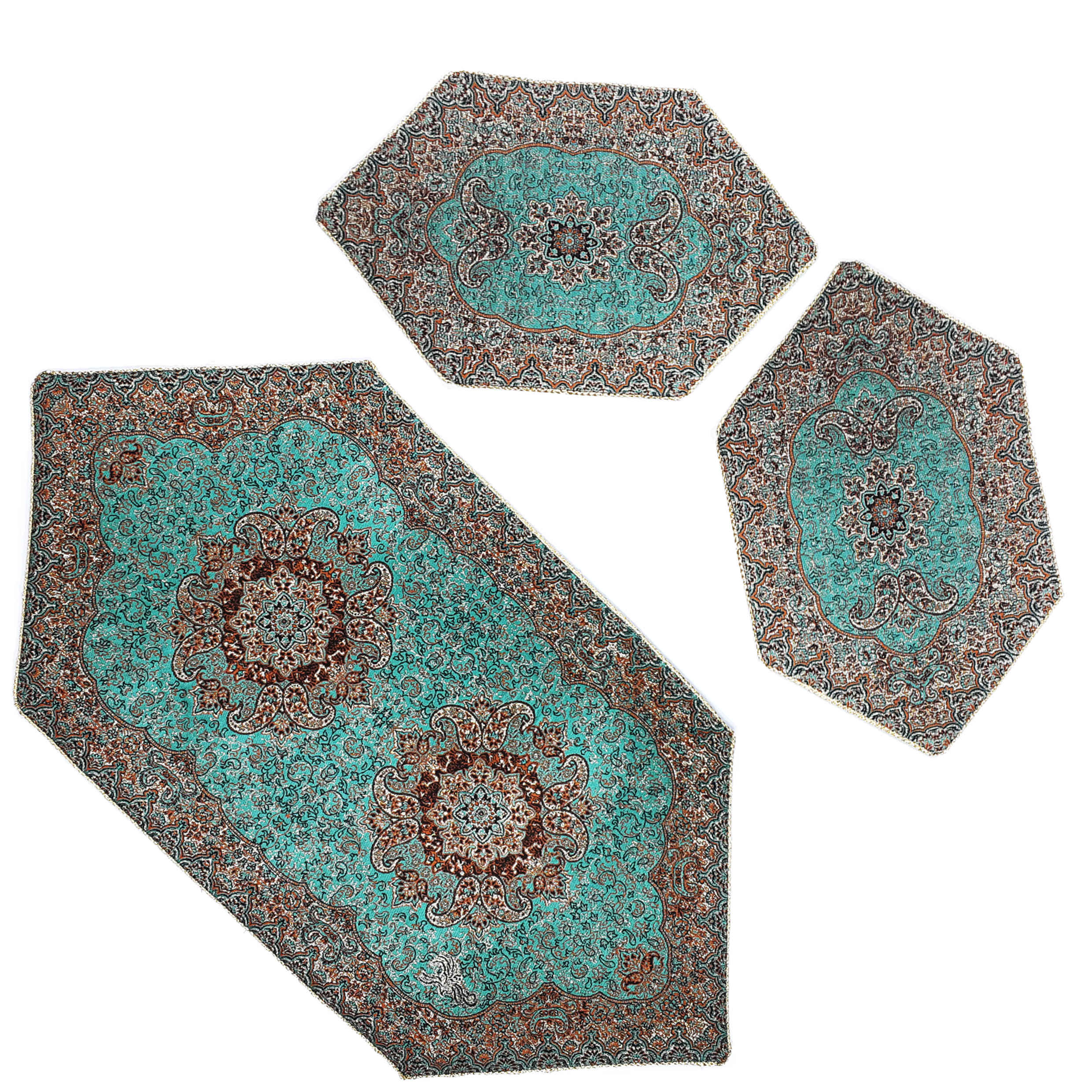 Price and Buy Set of 4 Termeh Tablecloth Luxurious with Persian Paisley Pattern Karmania - Image 5