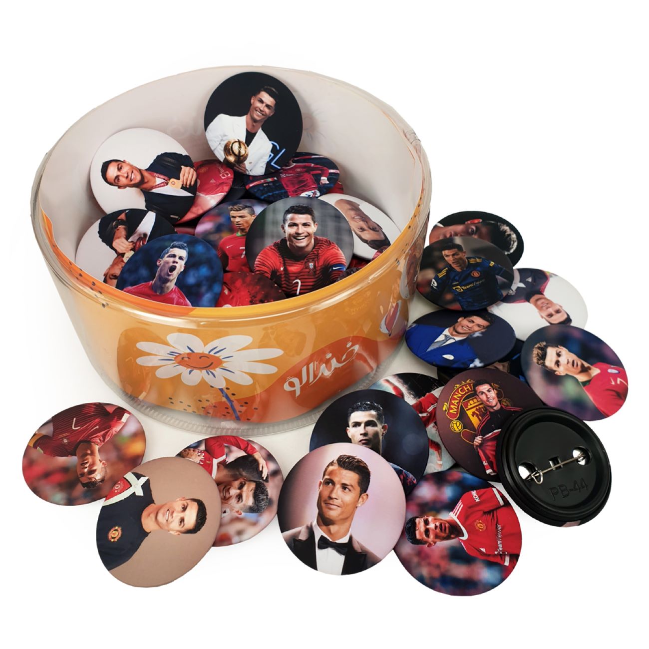 Price and Buy Set of 49 Cristiano Ronaldo Face Pinback Buttons – Perfect for Fans and Collectors - Image 4
