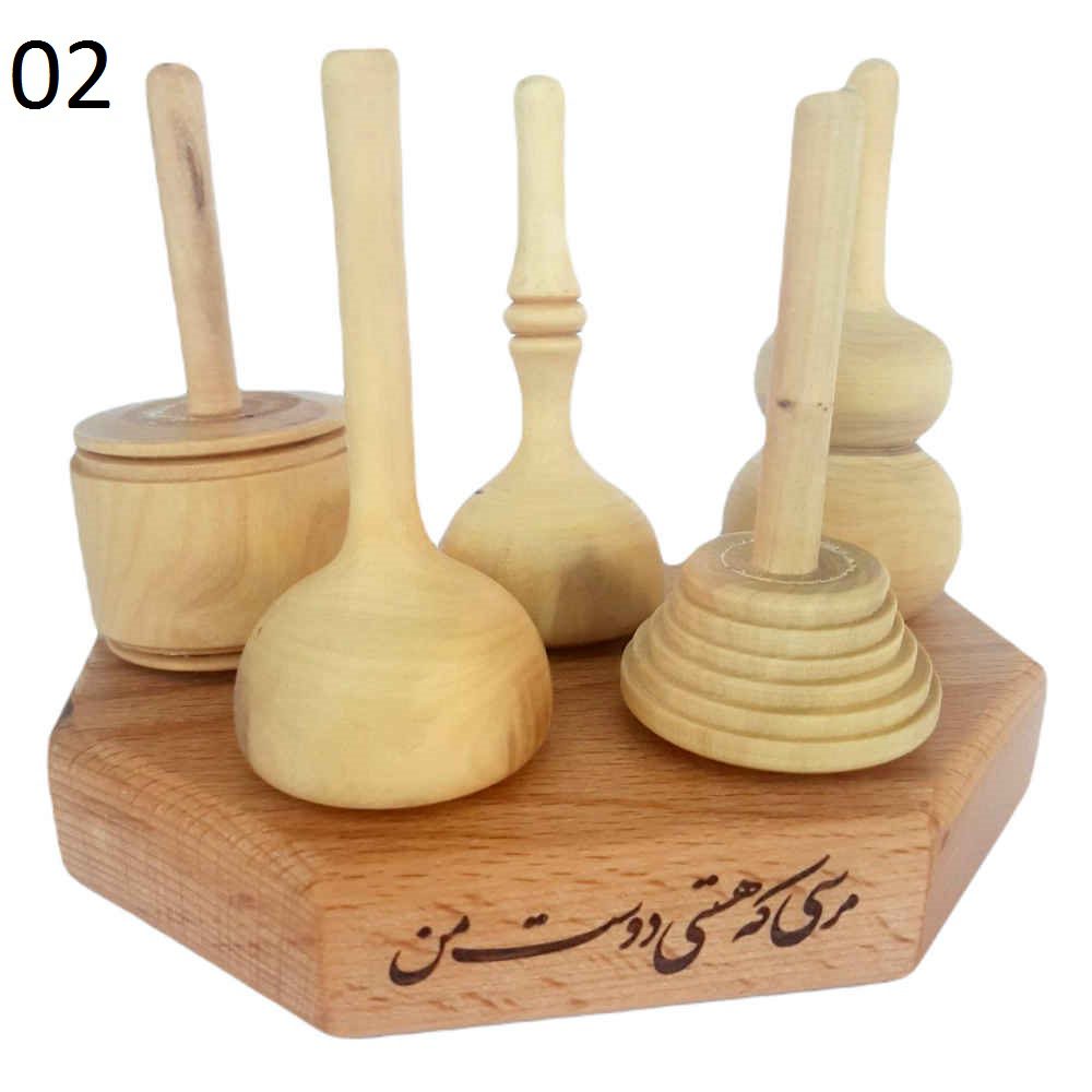 Price and Buy Set of 5 Classic Persian Wooden Spinning Tops – Traditional Handcrafted Toys - Image 4