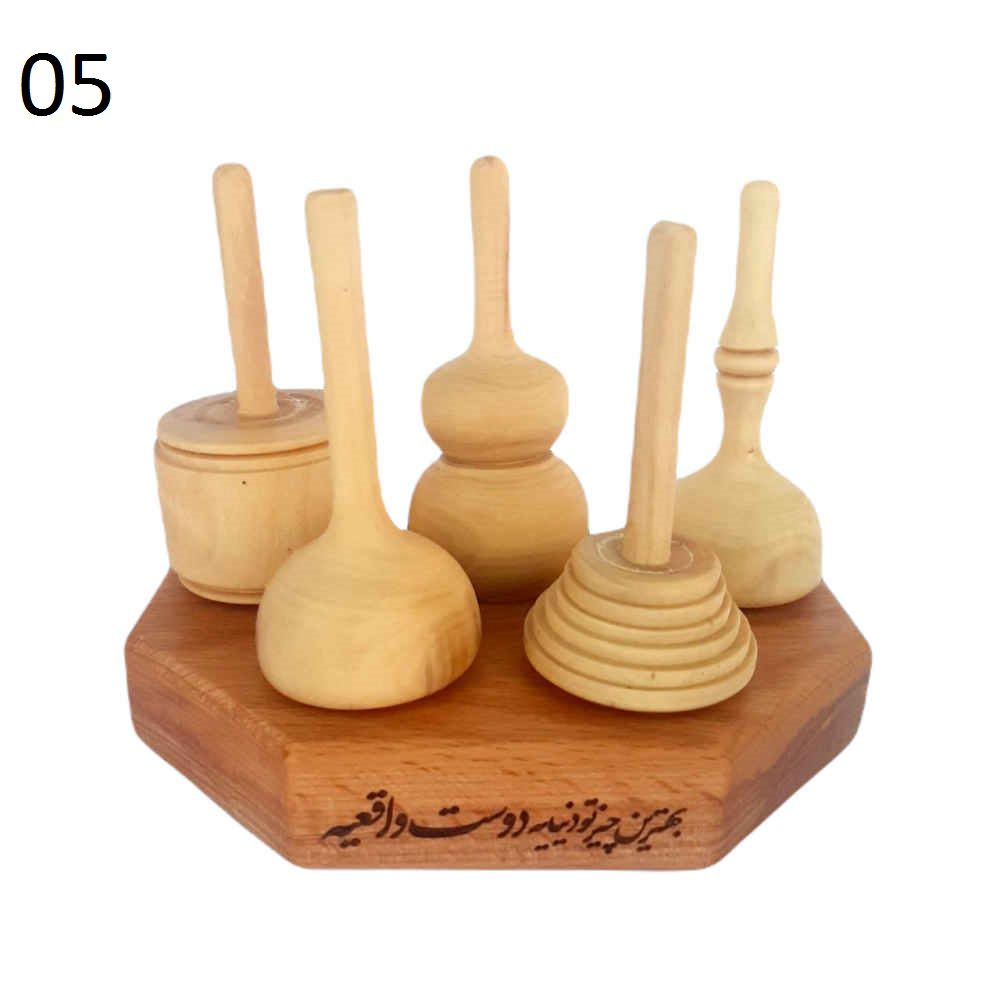 Price and Buy Set of 5 Classic Persian Wooden Spinning Tops – Traditional Handcrafted Toys - Image 7