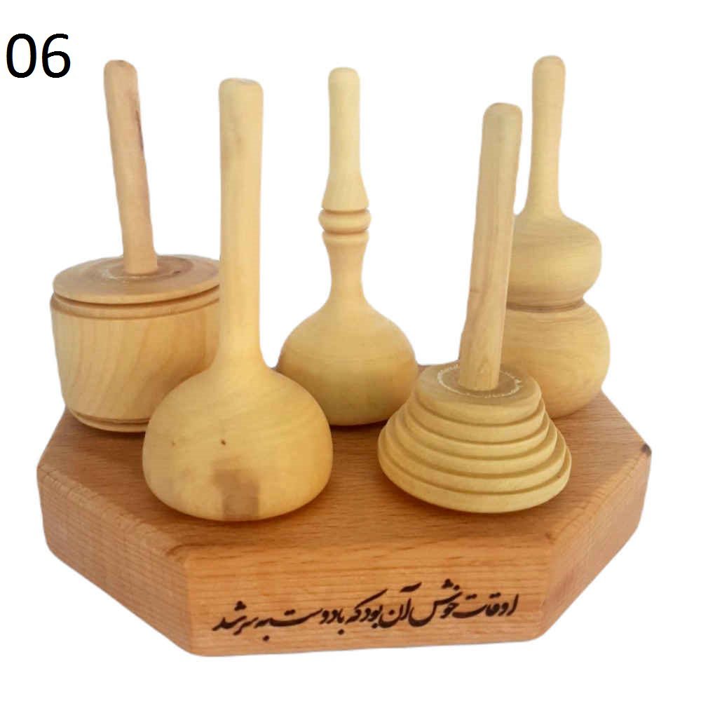 Price and Buy Set of 5 Classic Persian Wooden Spinning Tops – Traditional Handcrafted Toys - Image 8