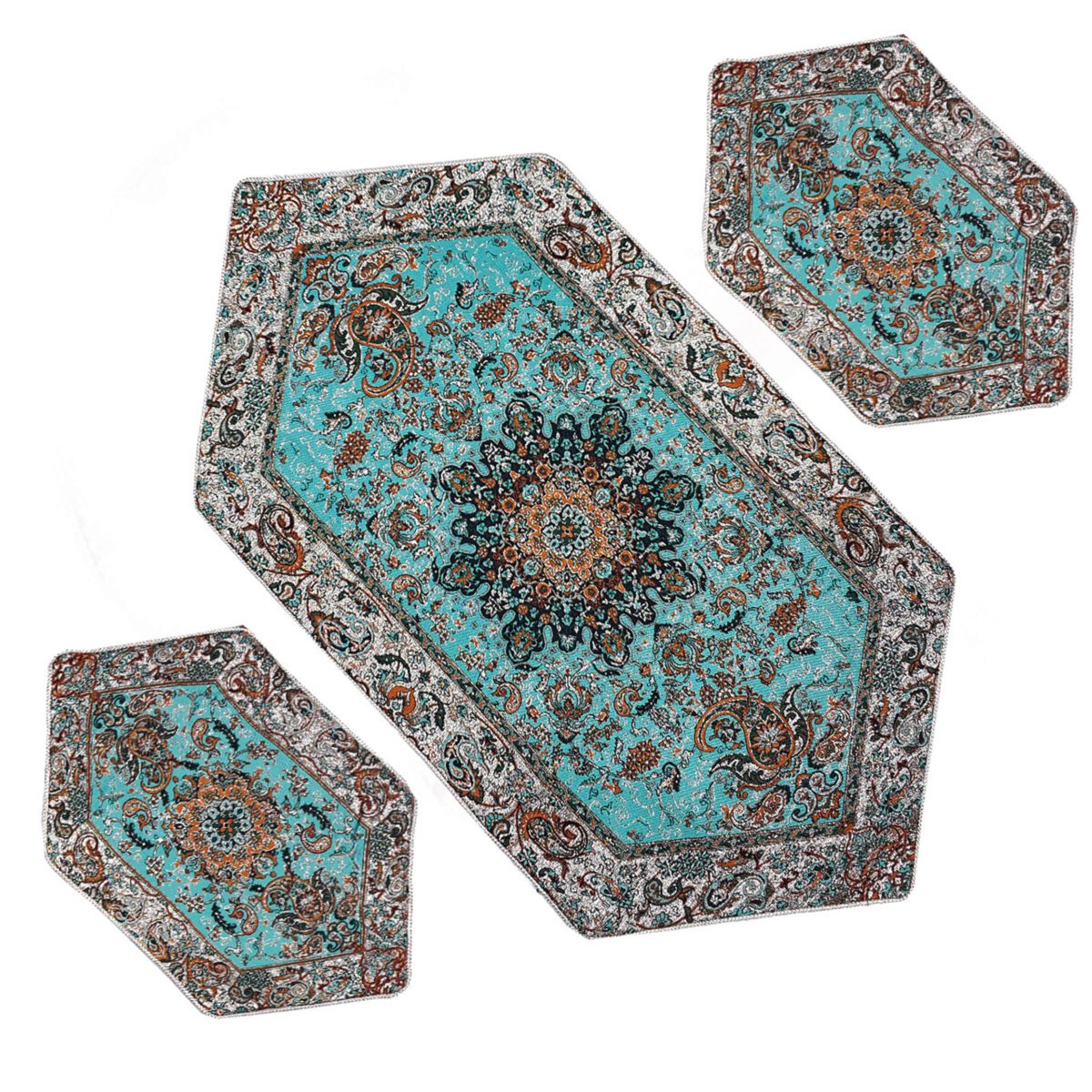 Price and Buy Set of 5 Termeh Tablecloth Luxurious with Persian Paisley Pattern Soren - Image 5