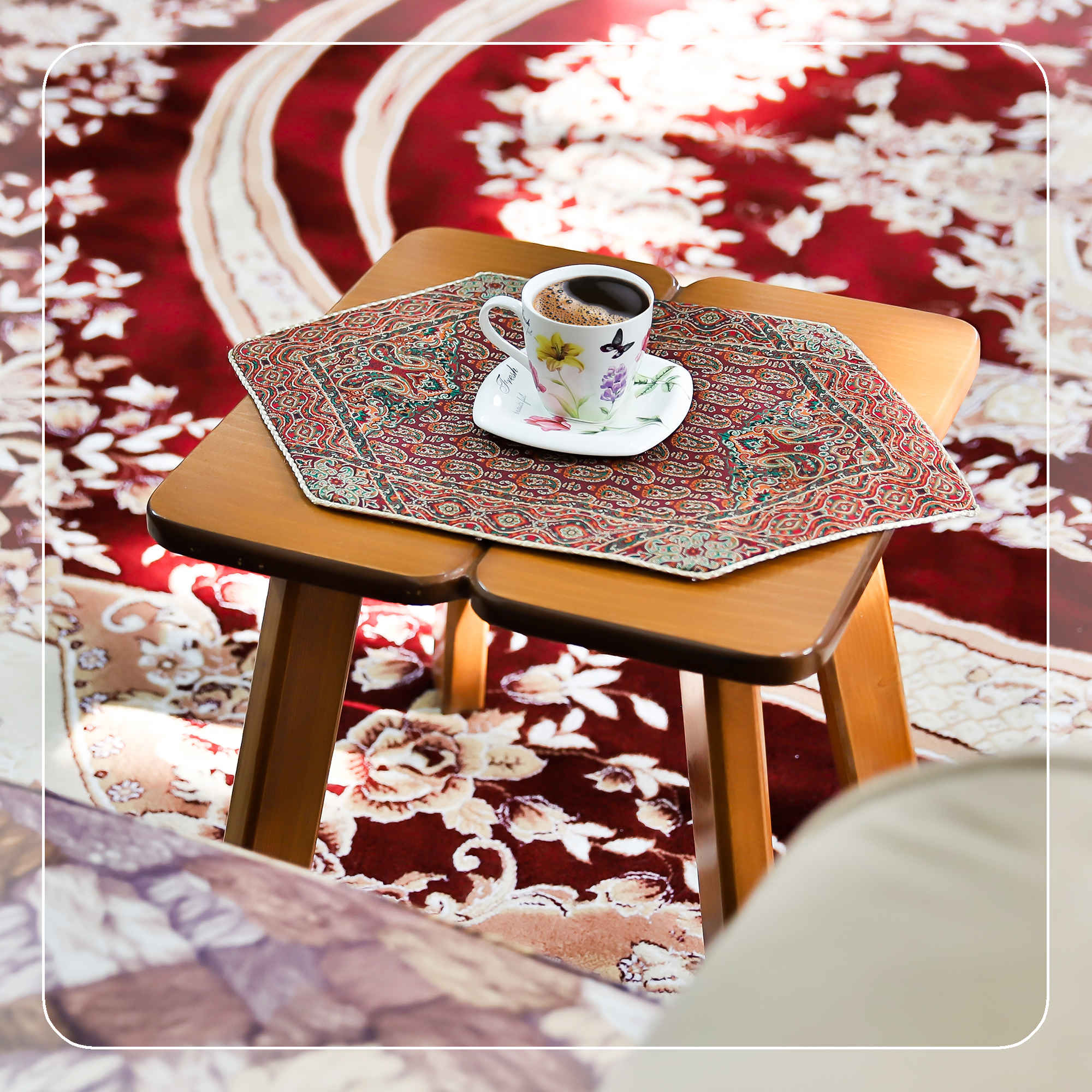 Price and Buy Set of 5 Yazd Termeh Tablecloth Luxurious with Floral Pattern Ghp - Image 6