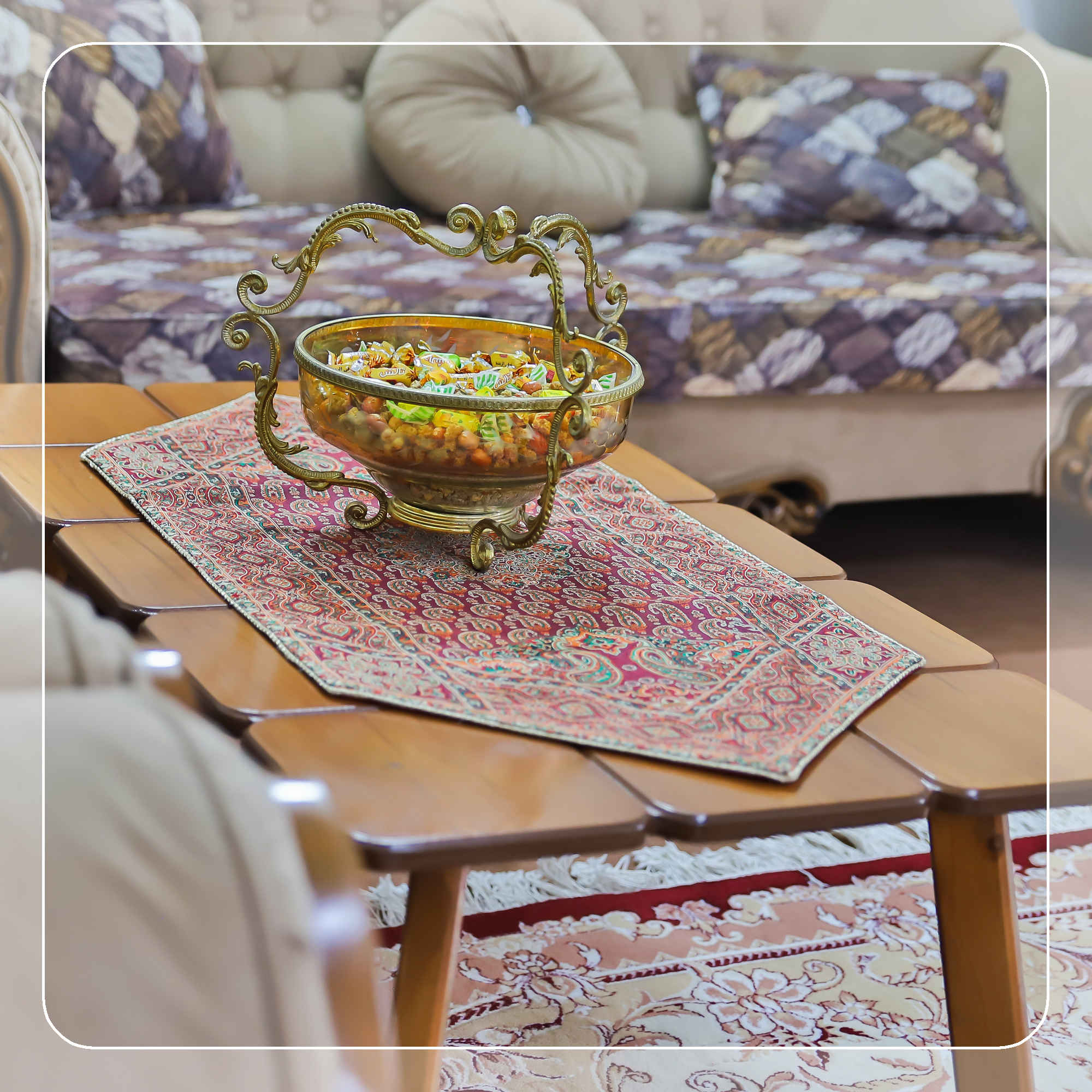 Price and Buy Set of 5 Yazd Termeh Tablecloth Luxurious with Floral Pattern Ghp - Image 7