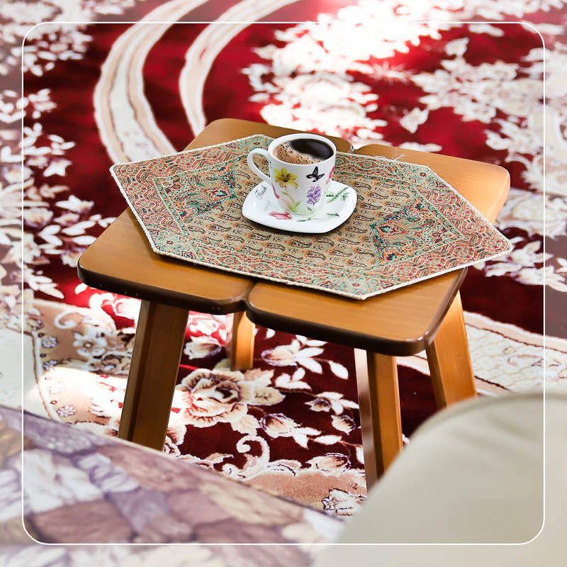 Price and Buy Set of 5 Yazd Termeh Tablecloth Luxurious with Floral Pattern - Image 5