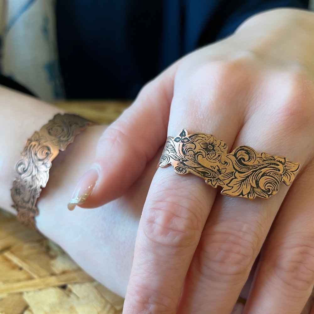 Price and Buy Set of Copper Bracelet & Ring Model Bahar - Image 5