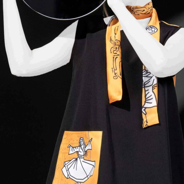 Price and Buy Set of Dress & Neck Scarf for Women with Calligraphy Design_690023a9aad5a.jpeg Price and Buy Set of Dress & Neck Scarf for Women with Calligraphy Design