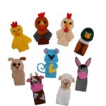 Price and Buy Set of Felt Finger Dolls – Farm Animal Kids Puppet Toy, Suitable for Creative Play