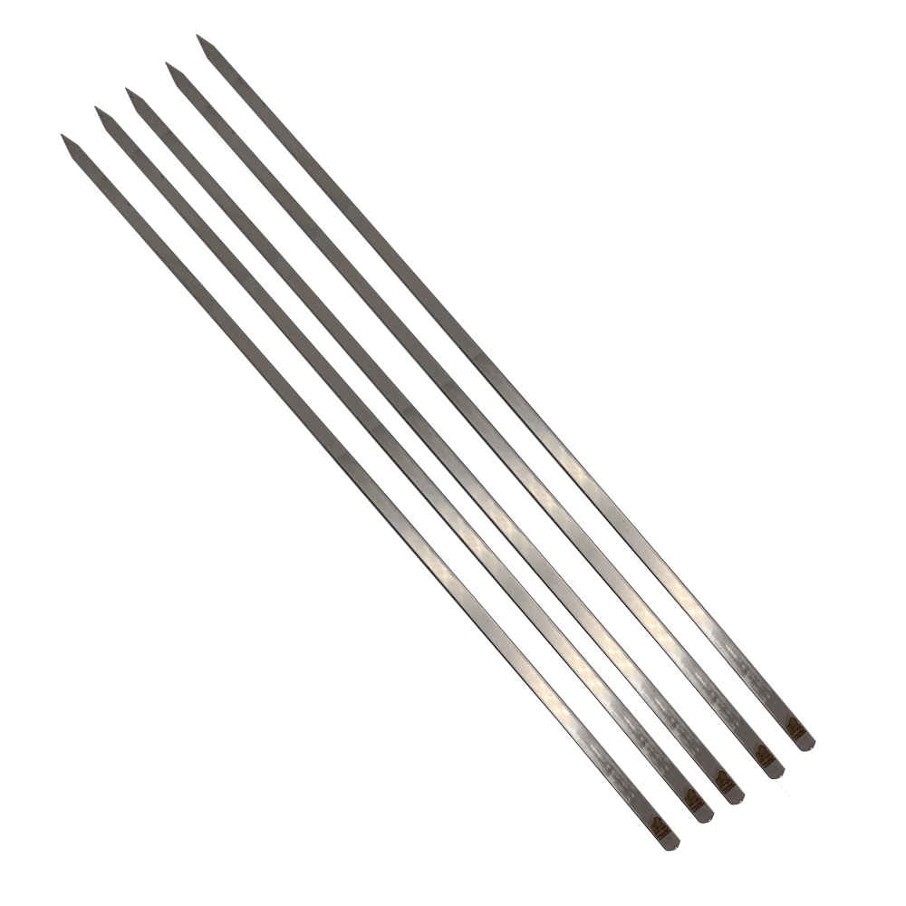 Price and Buy Set of Five Steel Skewers (63 cm) for Chenjeh & Barg Kebabs and Grilling