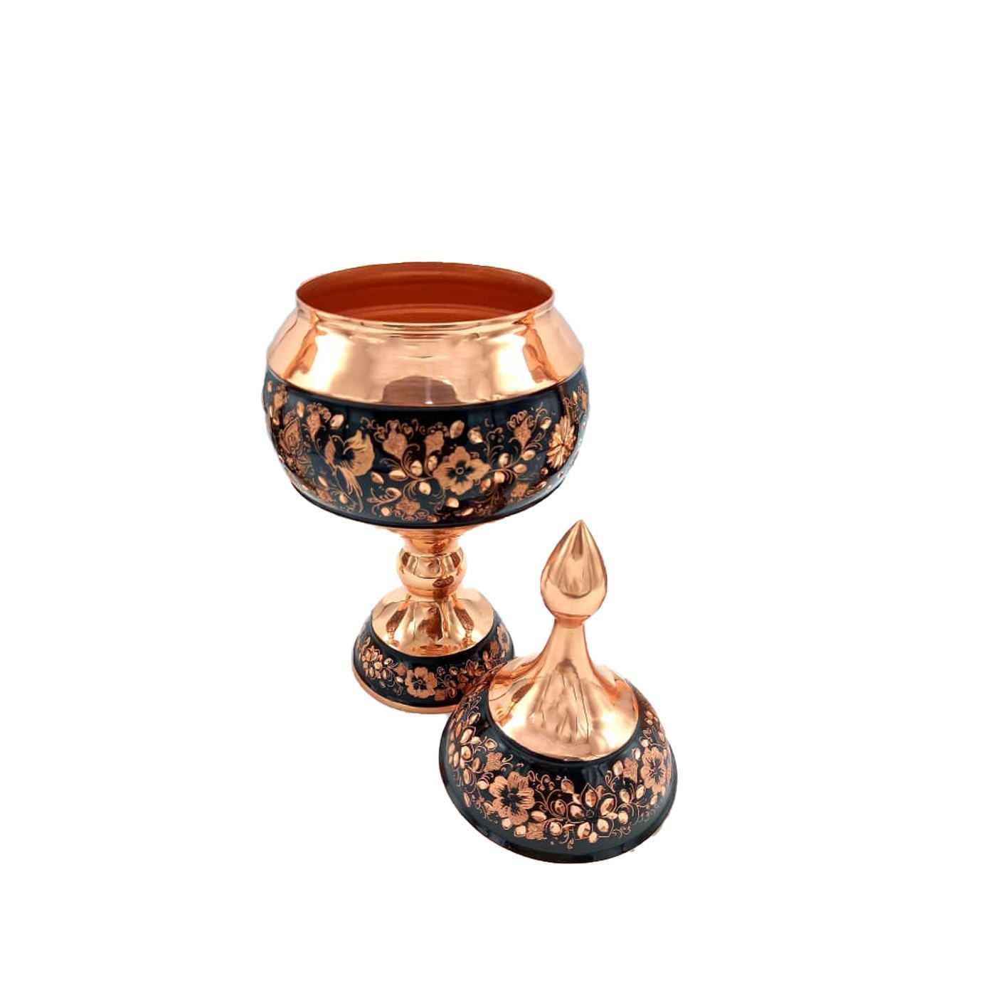 Price and Buy Set of Handcrafted Persian Engraved Copper Vases & Bowl G34 - Image 3