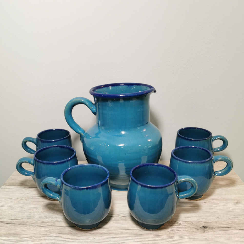 Price and Buy Set of Handcrafted Persian Pottery Pitcher & Cups Elizabeth - Image 3
