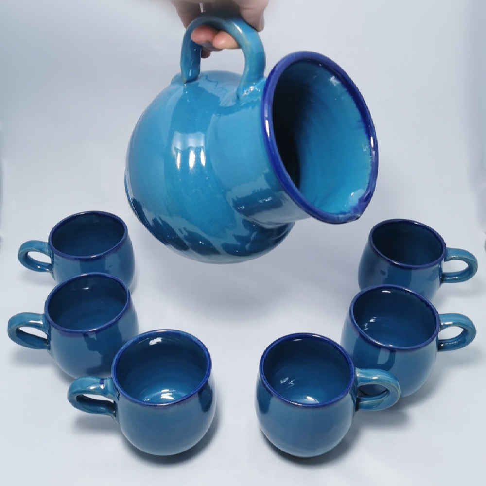 Price and Buy Set of Handcrafted Persian Pottery Pitcher & Cups Elizabeth - Image 4