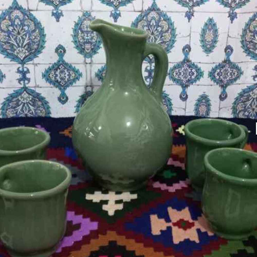 Price and Buy Set of Handcrafted Persian Pottery Pitcher & Cups Yasin - Image 3