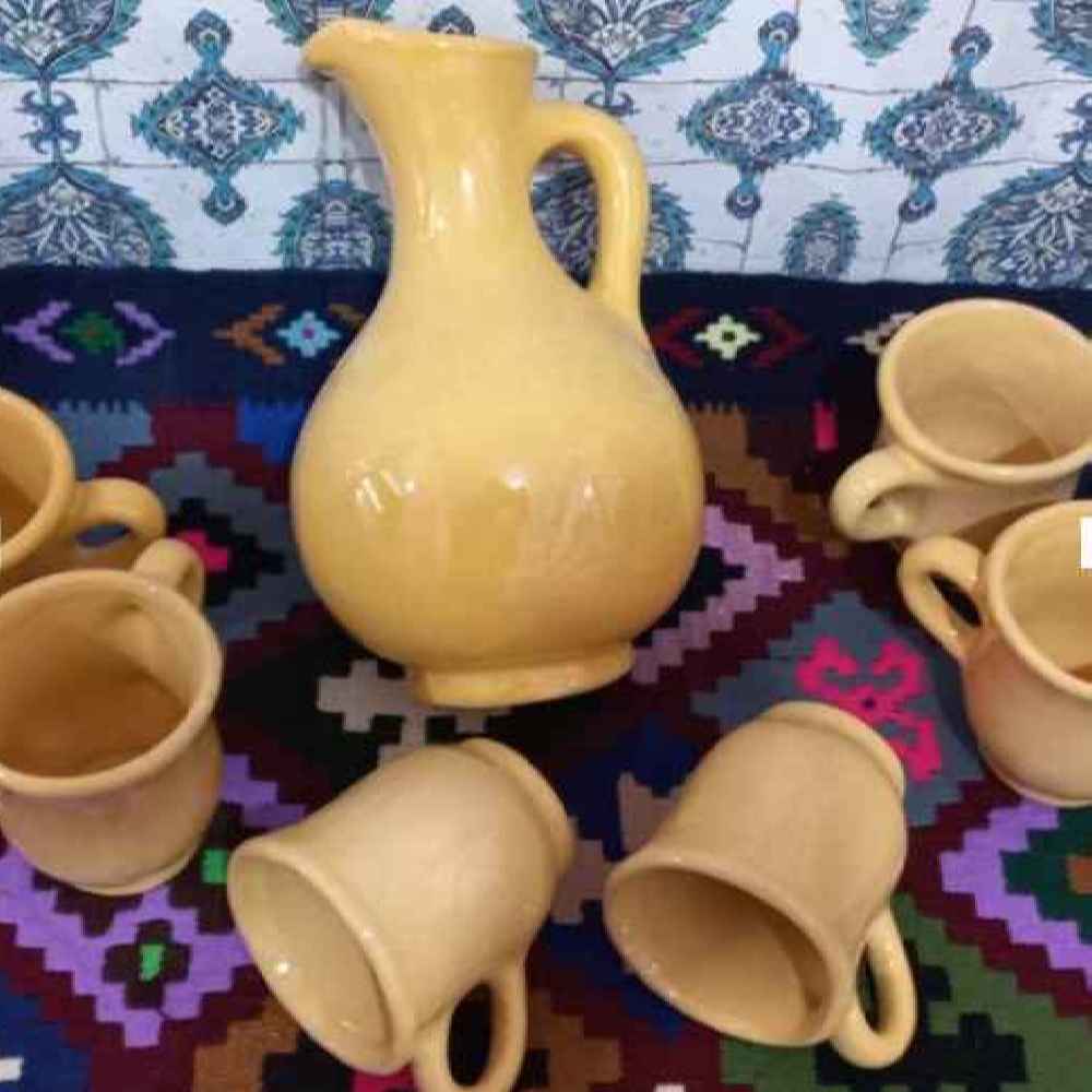 Price and Buy Set of Handcrafted Persian Pottery Pitcher & Cups Yasin - Image 4